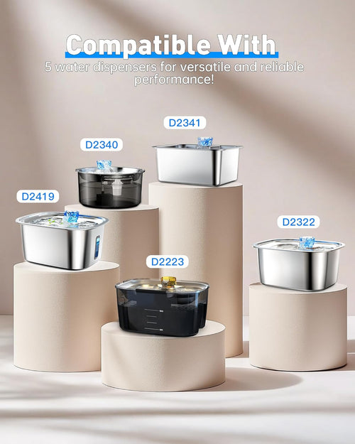 (4 Pack) Replacement Filters for lesotc Dog Water Fountain, High-Efficiency & Safer & Cleaner Replacement Water Filters for lesotc Large Dog Water Fountain/Dog Water Bowl Dispenser